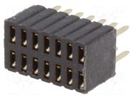 Connector: pin strips; socket; female; PIN: 14; THT; straight; 2x7 CONNFLY