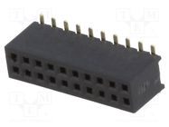 Connector: pin strips; socket; female; PIN: 20; straight; 1.27mm CONNFLY