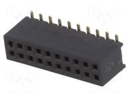 Connector: pin strips; socket; female; PIN: 20; straight; 1A; SMT CONNFLY