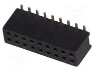 Connector: pin strips; socket; female; PIN: 18; straight; 1A; SMT CONNFLY