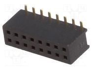 Connector: pin strips; socket; female; PIN: 16; straight; 1.27mm CONNFLY