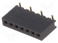 Connector: pin strips; socket; female; PIN: 7; straight; 1.27mm; SMT CONNFLY