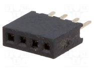 Connector: pin strips; socket; female; PIN: 4; straight; 1.27mm; THT CONNFLY