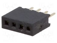 Connector: pin strips; socket; female; PIN: 4; straight; 1A; THT CONNFLY