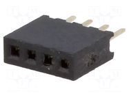 Connector: pin strips; socket; female; PIN: 4; THT; straight; 1A CONNFLY