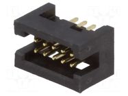 Connector: IDC; socket; male; PIN: 10; straight; THT; gold flash CONNFLY