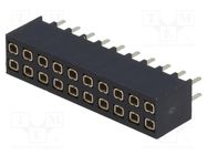 Connector: pin strips; socket; female; PIN: 20; straight; 2.54mm CONNFLY