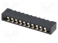 Connector: FFC/FPC; straight; PIN: 10; Non-ZIF; THT; tinned; 20mΩ 