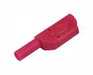 SHROUDED BANANA PLUG, 32A, SOLDER, RED