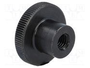 Knob; Ø: 30mm; Int.thread: M8; H: 18mm; steel; DIN 466; knurled ELESA+GANTER