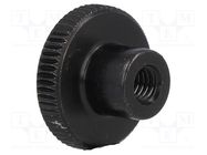 Knob; Ø: 16mm; Int.thread: M4; H: 9.5mm; steel; DIN 466; knurled ELESA+GANTER