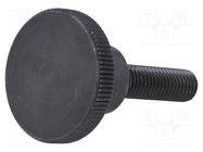 Knob; Ø: 30mm; Ext.thread: M8; 30mm; H: 18mm; steel; knurled ELESA+GANTER