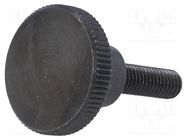 Knob; Ø: 24mm; Ext.thread: M6; 20mm; H: 15mm; steel; knurled ELESA+GANTER