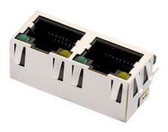 RJ45 CONN, R/A JACK, 8P8C, 2PORT, CAT3