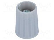 Knob; polyamide; Øshaft: 4mm; Ø10x13.7mm; grey; Shaft: smooth RITEL