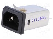 Connector: AC supply; socket; male; 6A; 250VAC; IEC 60320; C14 (E) YUNPEN ELECTRONIC