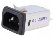 Connector: AC supply; socket; male; Inom: 6A; Ir: 0.8mA; 250VAC YUNPEN ELECTRONIC