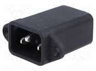 Connector: AC supply; socket; male; 1A; 250VAC; IEC 60320; C14 (E) FILTERCON