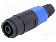 Connector: loudspeaker; plug; male; with strain relief; PIN: 4 CLIFF