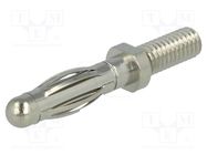 Connector: 4mm banana; plug; 32A; 33VAC; 70VDC; 30mm; nickel plated SCHÜTZINGER