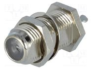 Connector: F; socket; female; straight; soldering AMPHENOL RF