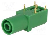 Connector: 4mm banana; socket; 24A; 33mm; green; gold-plated CLIFF