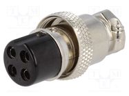 Connector: microphone; plug; female; PIN: 4; for cable; straight CLIFF