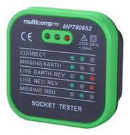 MAINS SOCKET TESTER, EU PLUG, 230V, 64G