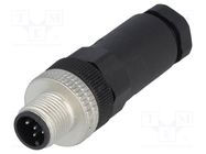 Connector: circular; plug; PIN: 5; male; for cable; IP67; straight HIRSCHMANN