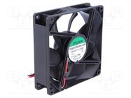 Fan: DC; axial; 12VDC; 92x92x25mm; 93.5m3/h; 37.5dBA; ball; 28AWG SUNON