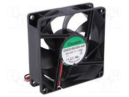 Fan: DC; axial; 12VDC; 80x80x25mm; 76.5m3/h; 38dBA; ball; Len: 300mm SUNON