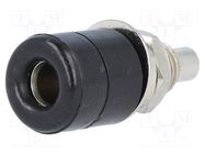 Connector: 4mm banana; socket; 20A; Cutout: Ø7.5mm; black; -40÷80°C STÄUBLI