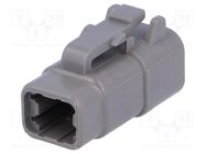 Connector: wire-wire; plug; female; DTM; for cable; PIN: 4; grey DEUTSCH