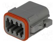 Connector: wire-wire; plug; female; DT; for cable; PIN: 8; grey; IP68 DEUTSCH