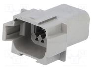 Connector: wire-wire; plug; male; DT; for cable; PIN: 8; grey; IP68 DEUTSCH