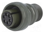 Connector: circular; plug; for cable; PIN: 6; female; soldering AMPHENOL