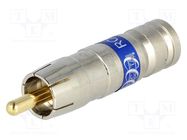 Connector: RCA; plug; male; compression; Cable: RG6; 75Ω; 3GHz PCT