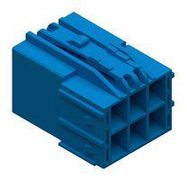 CONN HOUSING, PLUG, 6POS, 4.5MM, BLUE