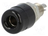 Connector: 4mm banana; socket; 32A; 60VDC; black; nickel plated SCHÜTZINGER