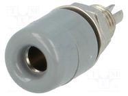 Connector: 4mm banana; socket; 32A; 60VDC; grey; nickel plated SCHÜTZINGER