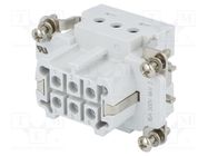 Connector: HDC; contact insert; female; HTS HE; PIN: 6; 6+PE; size 3 TE Connectivity