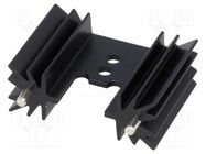 Heatsink: extruded; TO220; black; L: 25.4mm; 12.6K/W; aluminium STONECOLD