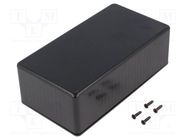 Enclosure: multipurpose; X: 80mm; Y: 150mm; Z: 50mm; 1591S; ABS; black HAMMOND