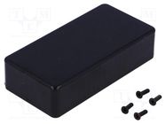 Enclosure: multipurpose; X: 50mm; Y: 100mm; Z: 25mm; 1591; ABS; black HAMMOND