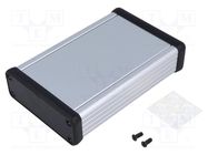 Enclosure: with panel; 1455; X: 78mm; Y: 120mm; Z: 27mm; aluminium HAMMOND