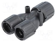 Y-connector; polyamide; HelaGuard; -50÷135°C; IP66; black; UL94V-2 HELLERMANNTYTON