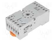 Socket; PIN: 11; 10A; 250VAC; on panel,for DIN rail mounting; grey RELPOL