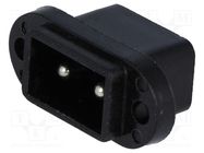 Connector: AC supply; socket; 3A; 50VAC; polarized; PIN: 2 