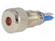 Indicator: LED; flat; orange; 24VDC; Ø8mm; IP67; for soldering ONPOW