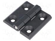 Hinge; Width: 50mm; zinc and aluminium alloy; black; H: 50mm ELESA+GANTER